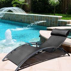 Chaise longue Noir EX